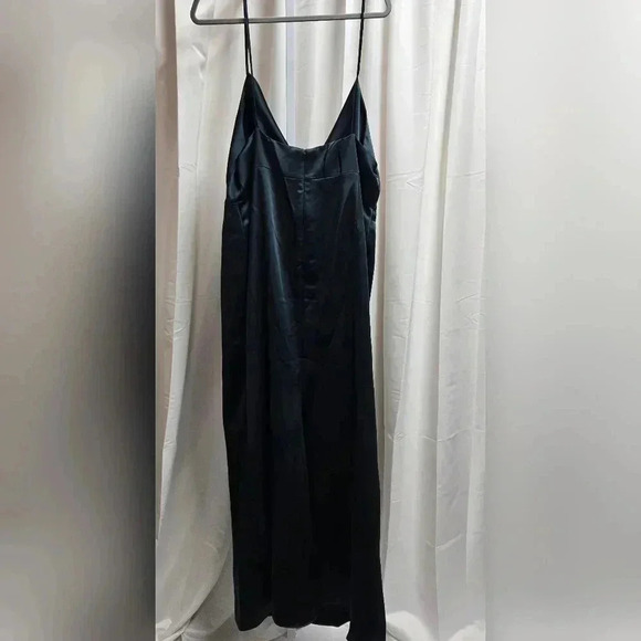 Dessy Group cowl necked wrap maxi dress w/ front slit in Evergreen NWT sz 22W - Picture 8 of 8